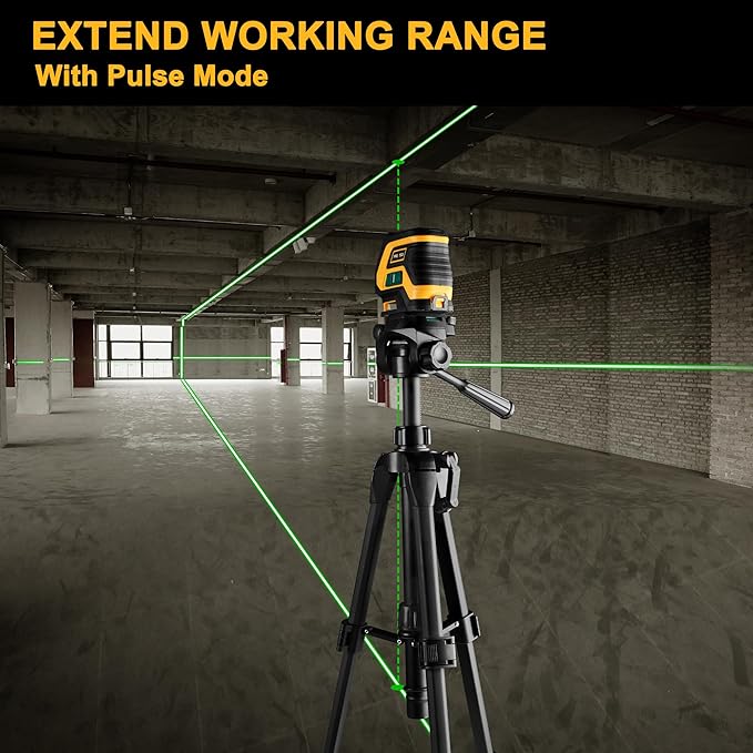 PREXISO Laser Level with Tripod & 2 Plumb Dots - 100 Ft Rechargeable Point Cross Laser Level Self Leveling - Plumb Spot Alignment Wide Angle Laser Line for Construction, Ceiling, Floor Tile