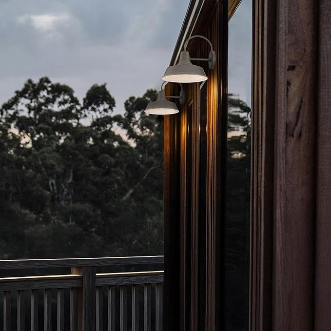 Builder Essentials Heritage Collection Gooseneck RLM Style Outdoor Farmhouse Barn Light with 12in Shade in Anti-Rust Dark Bronze Finish, Overall Extension 14in E26 Base Lamp