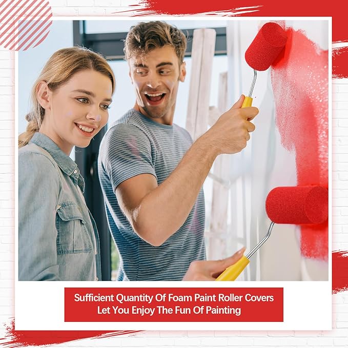 Nuogo 120 Pcs 2 Inch Foam Paint Roller High Density Foam Roller Mini Paint Roller Refills Paint Edger Tool for Walls Brings Smooth Finishes Flat Surfaces
