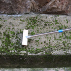 Stainless Steel Wire Scrub Brush with 63" Long Handle, 2PCS 8" Brush Heads, Heavy Duty Large Wire Brush, Stiff Metal Bristle Floor Scrubber, Patio Floor Cleaning, Wire Broom for Concrete, Deck, Moss