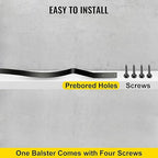 Akenow Wavy Iron Railing, 32.25 Inch Wave Arc Balusters (61 Pack) with Screws for Outdoor Stair Deck Porch