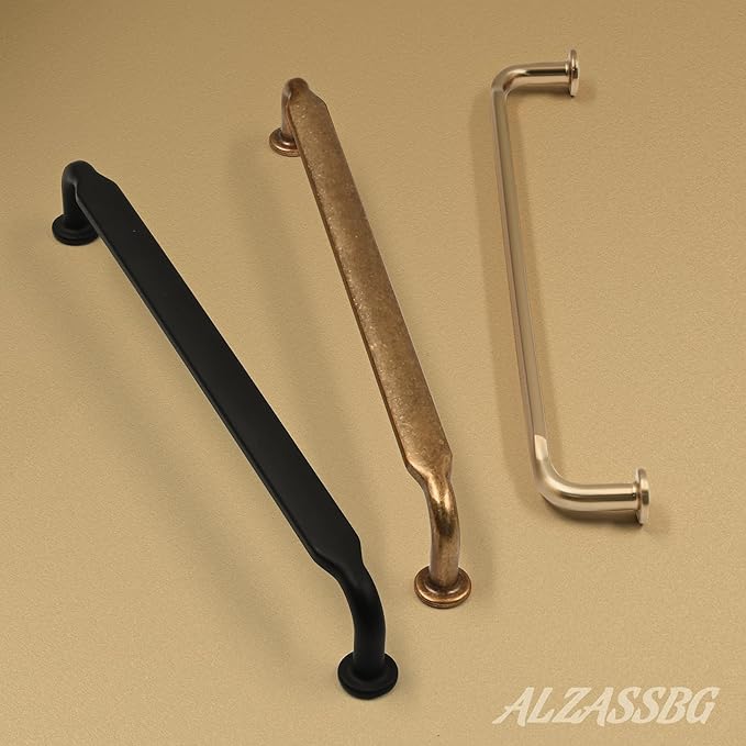 Alzassbg 10 Pack Antique Brass Cabinet Handles, 5 Inch(128mm) Hole Centers Arch Modern Cabinet Pulls Kitchen Cabinets Hardware for Cabinets and Drawers AL3503AB