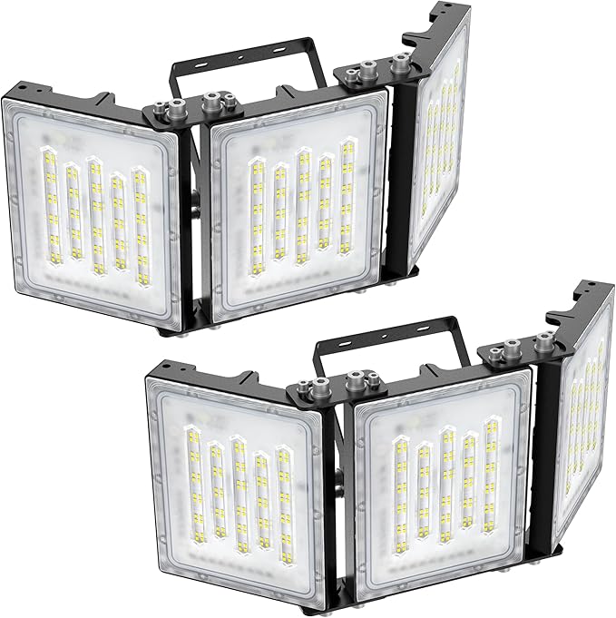 STASUN 2 Pack 300W LED Flood Lights, Mini Series Outdoor Floodlight, 30000LM 6000K Daylight White, IP66 Waterproof, 3 Adjustable Heads, Exterior Flood Lights for Yard, Driveway, Garage, Patio,Barn