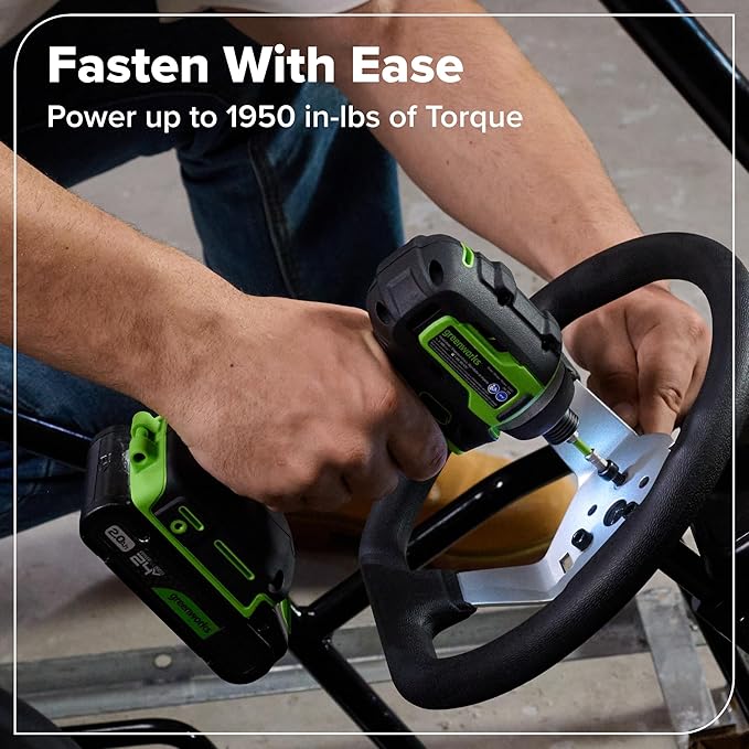 Greenworks 24V Cordless Brushless 5PCs Combo, Drill/Driver +Impact Driver +6.5" Circular Saw +Oscillating Tool +200LM Flashlight, 2.0Ah + 4.0Ah Batteries (24,000mAh Power Bank) and 65W USB-C Charger