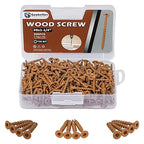 #8x1-1/4 Wood Screws, Deck Screws 300 Pcs, Rust Resistant, Torx Exterior Screws for Construction Fence, Includes 2 Pcs T25 Star Bits, Brown
