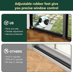 Adjustable Window Security Bars Vertical, Heavy Duty Sliding Patio Glass Door Lock Bar with Rubber Feet, 17-33 inch Window Safety Stopper for Up and Down Windows -Black 4 PCS Patented