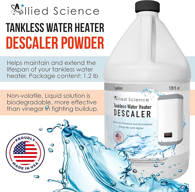 Tankless Water Heater Descaling Solution | Highly Effective Descaler Restores Heating Efficiency, Gallon, 128 fl oz