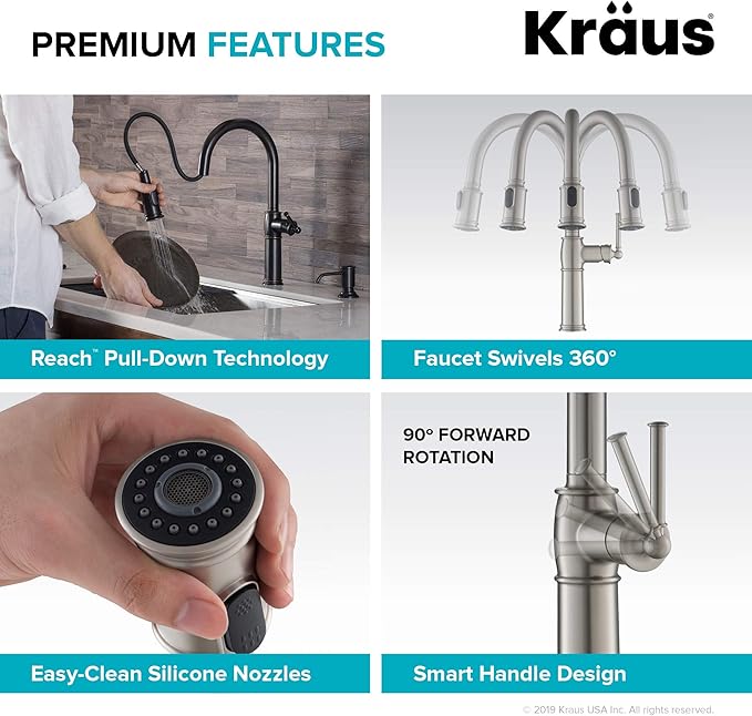 KRAUS KPF-1682ORB Sellette Single Handle Pull-Down Kitchen Faucet, Oil Rubbed Bronze