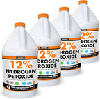 Chromex Hydrogen Peroxide 12 Percent Food Grade, 4x Power Concentrated Solution, 4 Gallons Dilute to 16 Gallons, Versatile Uses include Topical Care, Home, Kitchen, Bath Cleaner, Laundry, Whitening