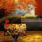 Fall Autumn Pumpkin Mailbox Covers Magnetic Standard Size 21x18 Inch Harvest Maple Leaves Letter Box Cover Fall Mailbox Post Box Wraps Yard Garden Decorations
