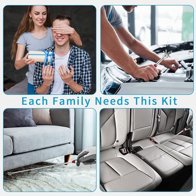 4 Pieces 20LBs Telescoping Magnetic Pickup Tool, with Pen Clip Design, Magnet Stick Rod Extendable 7" to 30.5" for Men, Birthday, Father's Day, Christmas Gift