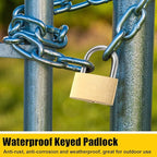 18 Pcs Solid Brass Keyed Padlock, Small Yellow Gym Lock, Strong Padlock with Same Key for Luggage Toolbox (40mm 1-9/16")