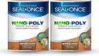Seal-Once Nano+Poly Penetrating Wood Sealer with Polyurethane - Premium Waterproof Sealant -2 Gallon & Bronze Cedar