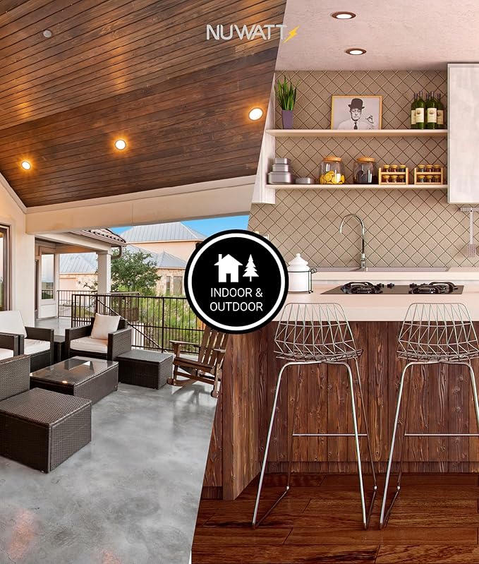 NUWATT 12 Pack 6 Inch Ultra-Thin Bronze LED Recessed Lighting, 5CCT 2700K/3000K/3500K/4000K/5000K Selectable, High Brightness 1050 Lumens, Dimmable Canless Slim Wafer Light, IC Rated, Metal J-Box, ETL