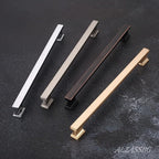 Alzassbg 10 Pack Brushed Brass Cabinet Pulls, 9 Inch(228.5mm) Hole Centers Gold Kitchen Cabinet Handles for Cabinets and Drawers AL3061BB