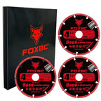 FOXBC 4-1/2 Inch Diamond Cutting Wheel Metal Cut Off for Angle Grinder, 5000+ Cuts on Rebar, Stainless Steel, Angle Iron, 7/8" Arbor - 3 Pack