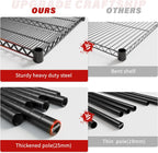 REIBII 60''W X 82.6" H Steel Heavy Duty Wire Shelving Unit with Wheels, 6-Tier Adjustable Storage Shelves 3598LBS Commercial Metal Shelves for Pantry, Garage, College Dorm Industrial Shelving, 2 Pack