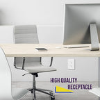 ENERLITES 20 Pack Matte White Decorator Receptacle, Standard Electrical Wall Outlet, 15A 125V, Self-Grounding, 2-Pole, 3-Wire, 5-15R, UL Listed, 61502-TR-MW, Tamper Resistant