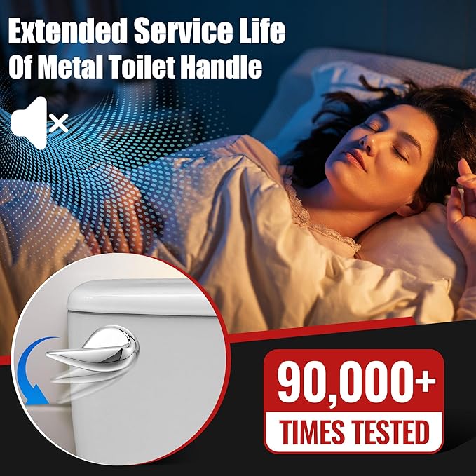 Toilet Flusher Replacement Kit, 2-Inch Toilet Flusher Repair Kit Include Adjustable Fill Valve with Flapper, Flush Handle Lever, Gasket and Bolts, Anti-Siphon Repair Parts Inside Tank (1 Set)