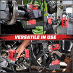 Cordless Impact Wrench 1/2 inch Compatible with Milwaukee 18v Battery Brushless High Torque Impact Driver Gun with 1000 Ft-lbs Torque, LED Work Light, Ergonomic Design Heavy-Duty