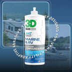3D Marine & RV All-in-One Gel-Coat Compound & Polish – Removes Oxidation, Swirls, & P2000 Scratches, Deep Shine Wax Protection, No Fillers, 32oz