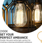 HUDSON BULB CO. Vintage Incandescent Edison Light Bulbs 60W (4 Pack)- E26/E27 Base 2100K Dimmable Decorative Lightbulbs for Outdoor and Indoor - ST64 Style Warm Light - Antique Squirrel Filament