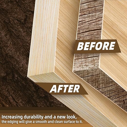 GSCIT Club Oak Edge Banding, 13/16 inch x 25ft roll of Veneer Edge Banding -Pre-glued Flexible, Real Wood Tape Banding for Cabinet Repair Furniture Restoration