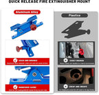 Quick Release Fire Extinguisher Mount – Blue Adjustable Aluminum Roll Bar Bracket for Car Jeep Wrangler (TJ/JK/JL/JKU), UTVs (Polaris RZR, Ranger, Can-Am X3), Trucks & Off-Road Vehicles Bottle Holder