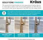 KRAUS Oletto Touchless Sensor Bridge Kitchen Faucet with Pull-Down Sprayhead in Spot-Free Antique Champagne Bronze, KSF-3122SFACB