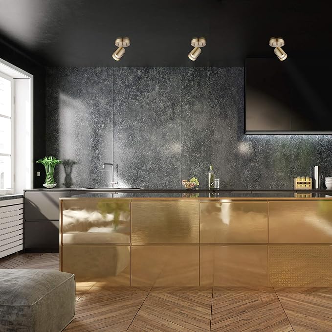 GLOBE Electric 59765 Pratt 1-Light Track Lighting Spotlight, Matte Brass, Gold