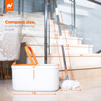 Spin Mop and Bucket Set Cleaning System Wringer 360 Microfiber Mop with Stainless Steel Handle Self Wringing Bucket for Tile Hardwood Laminate Floors Includes 2 Mop Head Refills