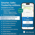 Home Security System - Wired Keypad Sensor Hub, (2) 8-in-1 Sensors, 24/7 Professional Monitoring + Pro 5S Outdoor Spotlight Bundle - No Contract Required, Alarm System for Home Security