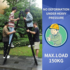 JADDUO 16.5FT A-Frame Telescoping Ladder Aluminum Compact Extension Ladder with Tool Platform & Stabilizer Bar Portable RV Ladder for Camper/Motorhome, 330lbs (Black)