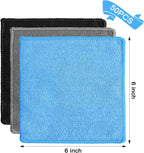 Tanlade Microfiber Cleaning Cloth 6"x6" Cleaning Rags Reasonable Kitchen Towels Microfiber Towels Cars Wash Dry Erase Cloth (Blue/Gray/Black,50 Pcs)