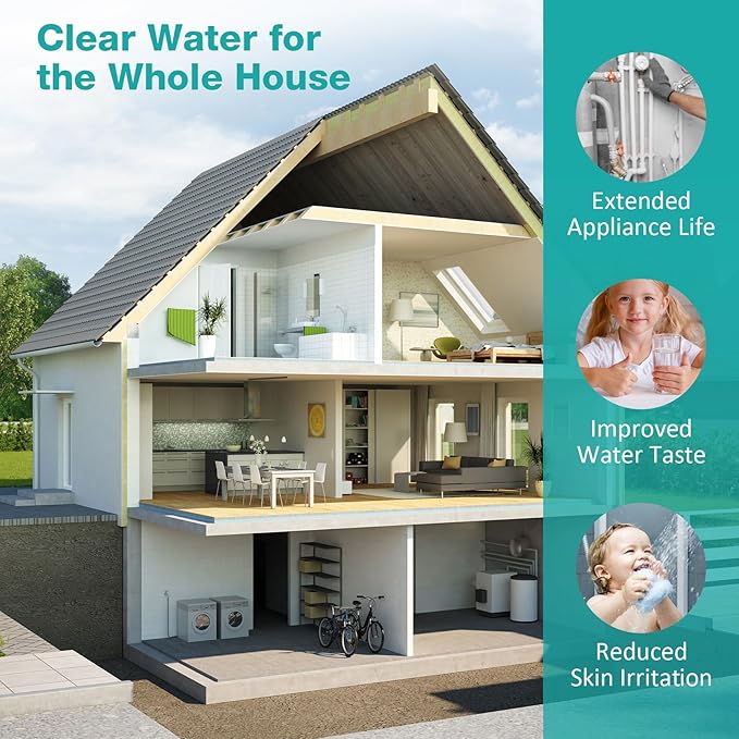 SimPure 3-Stage 20" x 4.5" Whole House Water Filter Cartridge Replacement, 5 Micron Sediment GAC CTO Carbon Filter for DB20P, DGD-5005-20, EP20-BB