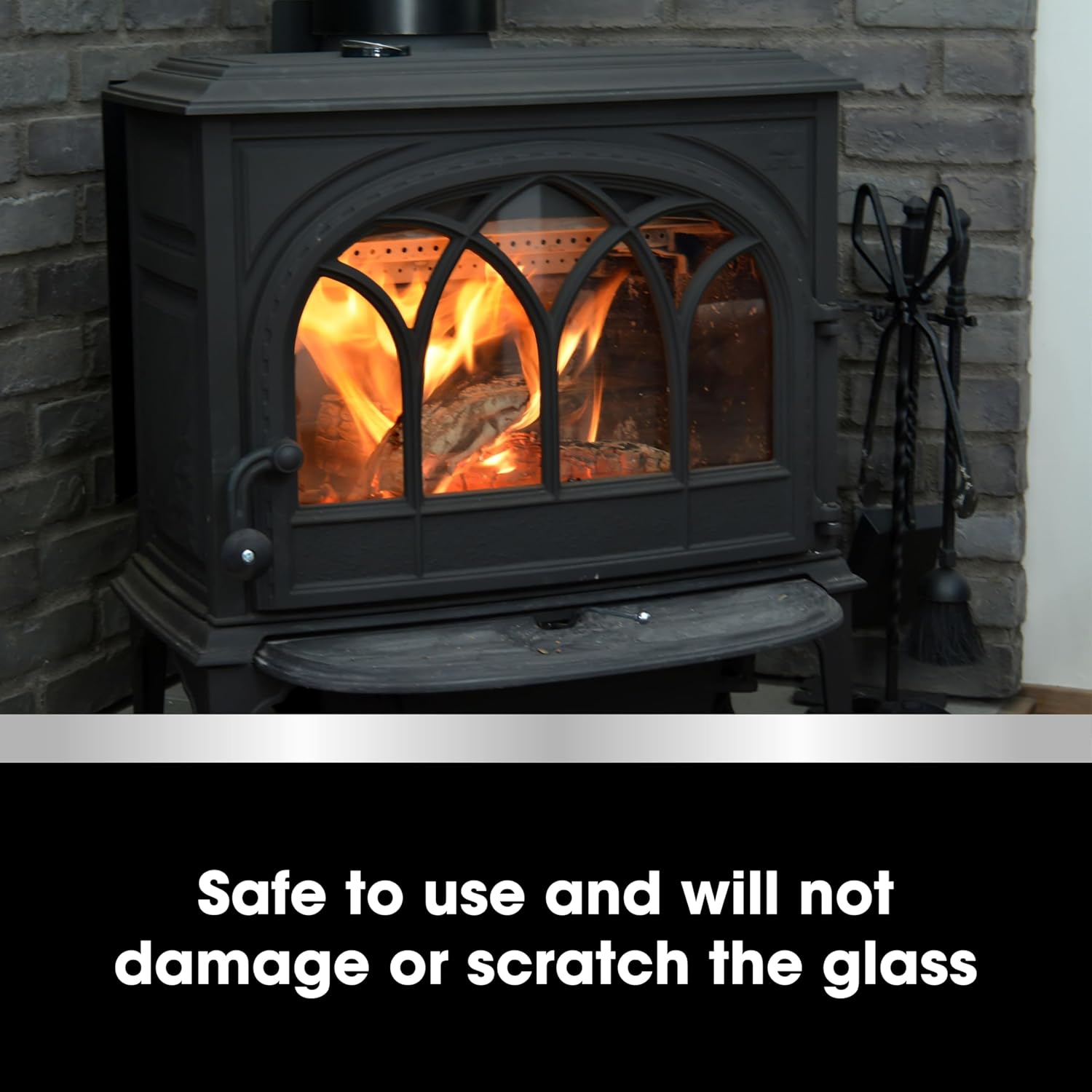 Furniture Clinic Stove Care Kit – Clean & Restore Log Burners, Grates, & Fireplaces | Removes Soot & Dirt | One Bottle Glass & Metal Cleaner + Stove Polish | 500ml / 17 Fl Oz Each Bottle