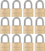 Weatherproof Padlock with Stainless Steel 304 Short Shackle and Solid Brass Body, 1-9/16 in. Wide, 12 Padlocks Keyed Alike, Marine Grade Rustproof Lock for Outdoors Use