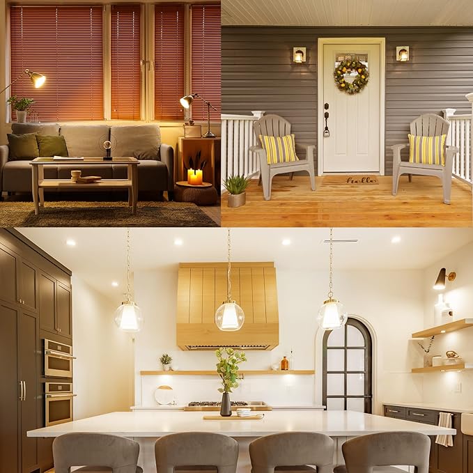 LUXRITE Vintage A19 LED Light Bulbs 60W Equivalent, 2700K Warm White Dimmable, 800 Lumens, Standard LED Edison Bulb 8W, UL Listed, E26 Base (6 Pack)