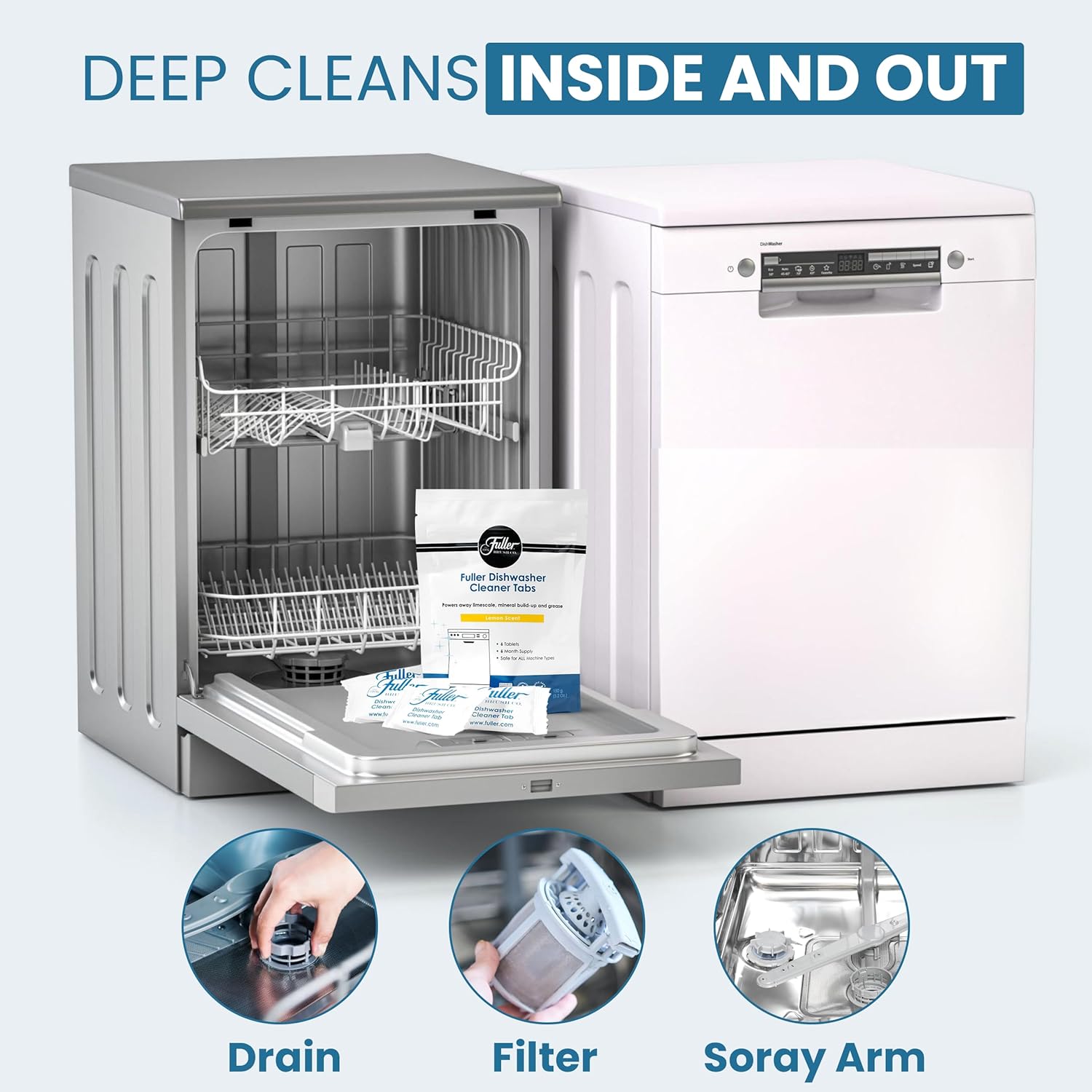 Fuller Dishwasher Cleaner Tabs - Lemon Scent (2)