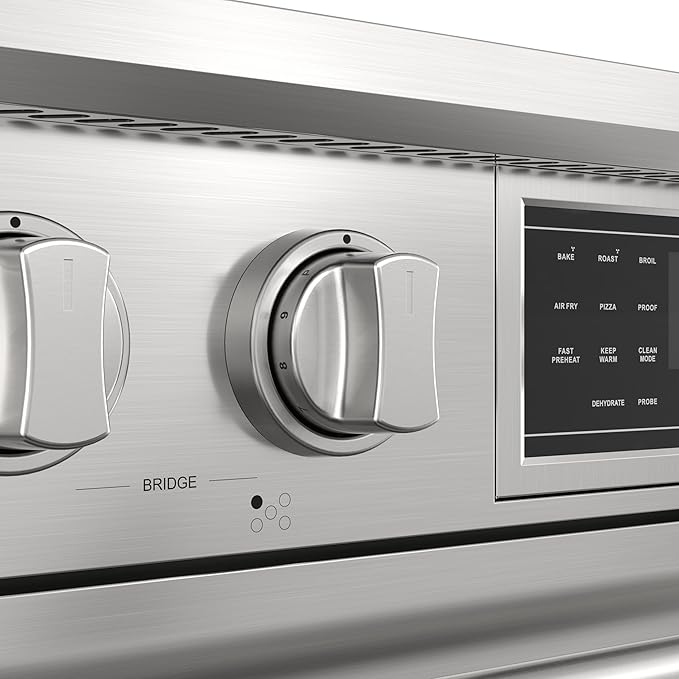 KoolMore 36 in. Professional Induction Oven Range with 11 Kw, Polished Glass Ceramic Cooktop, 7.8 Kw True Convection Oven, 6 Cu. Ft. Capacity, 240 Volts, CSA Certified in Stainless-Steel