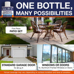 All-In-1 Aluminum Cleaner & Restoration Solution – Made in USA, Restores Faded Patio Furniture, Garage Doors, & Outdoor Fixtures, Aluminum Brightener & Restorer for All Painted Metal Surfaces, 16 OZ