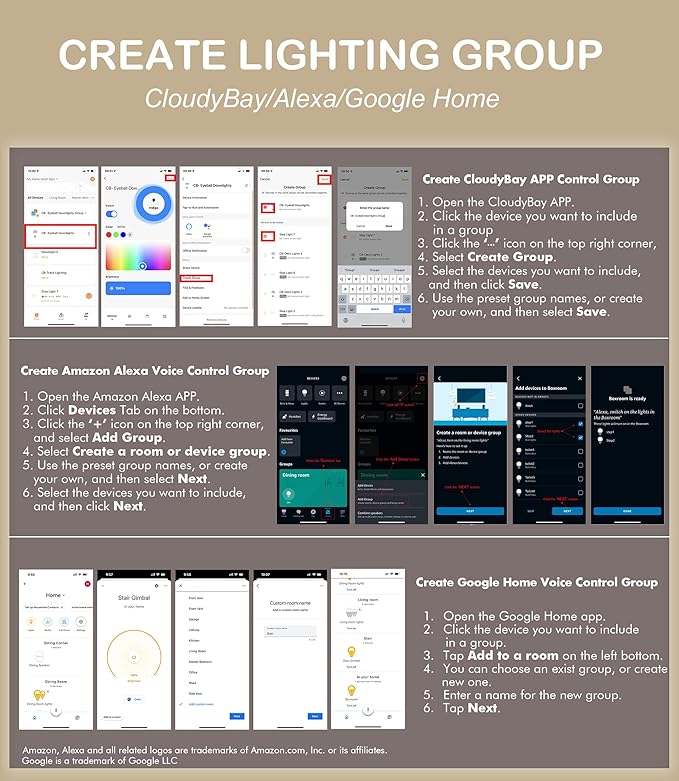 CLOUDY BAY 3inch Eyeball Smart LED Recessed Lights,Color Changing Recessed Lighting,Compatible with Alexa and Google Home Assistant,Pack of 4