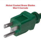 Clear Power Outdoor Extension Cord - 9 FT, Green | Lawn & Garden, 16/3 SJTW, 3-Outlet, Water & Weather Resistant, Flame Retardant, 3 Prong Grounded Plug, Perfect for Christmas and Holiday (CP10140)