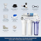 iSpring RCC1D Tankless RO/DI System, 5 Stage De-ionization Reverse Osmosis Water Filter System, 150 GPD Tankless RO Water Filter System for Aquarium with DI Water Filter