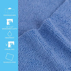 Tricol Clean Profesional Resuable Lint Free Microfiber Edgeless Cleaning Cloth 50PK Cleaning Rags,Absorbent Microfiber Wipes in Dispenser Box for Housekeeping, Car Cleaning (12 * 12 Inches) (blue1)