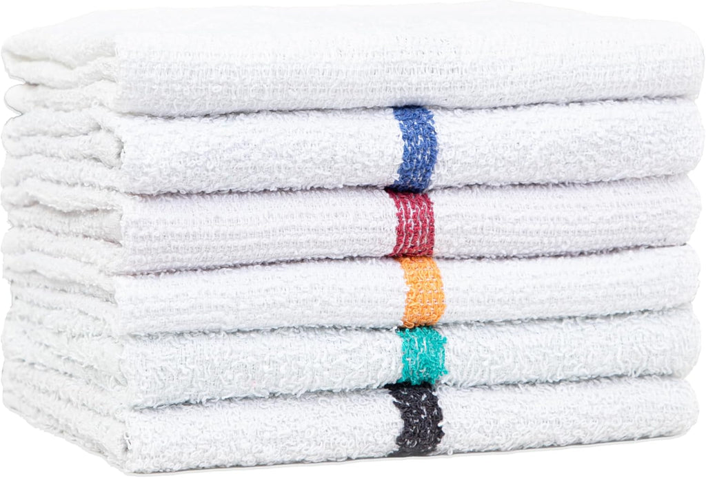 Arkwright Qwick Wick Bar Mop Towels - (Pack of 12) 100% Cotton Quick Dry Dishcloths, Super Absorbent Multipurpose Cleaning Rags for Restaurants, Kitchen, Bathroom, Hotel, 16 x 19 in, Solid White