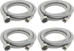 [4-Pack] PROCURU 36" (3Ft) Faucet Supply Line Connector, 3/8"C x 1/2"F Braided Stainless Steel (9SF36-4P)