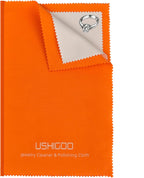 2PCS Polishing Cleaning Cloth for Gold, Silver, and Platinum Jewelry, Eco Friendly Large Cleaner Cloth 6.3 x 9.8 in. Keeps Jewelry Clean and Shiny (Orange)