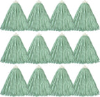 Matthew Cleaning Screw-on Heavy Duty Cotton Wet Mop Replacement Heads(Green, Medium,12 Pack) with 2 Pack Microfiber Cloth for Residential & Commercial Floor Cleaning Use- Fit Standard American Screw