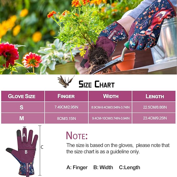 Leather-Gardening-Gloves for Women,Thorn-Proof Work-Gloves for Weeding,Digging,Planting,Pruning Yard garden Gloves